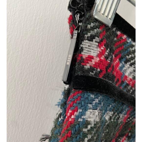 Vintage MSGM red green and silver plaid frayed punk mini skirt - XS or 0 - Picture 3 of 4